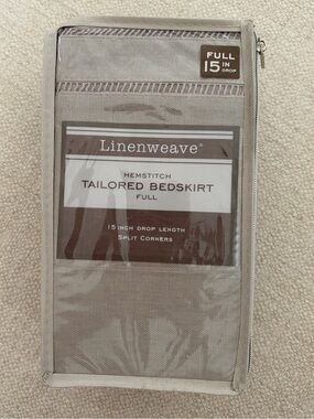 NWT/Linenweave Hemstitch Tailored Bedskirt - For Full Size Bed- Color is Gray-